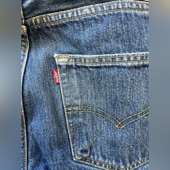 LEVIS 501 Jeans Mens 32x32 Blue Button Fly Straight Leg Denim - Picture 9 of 16